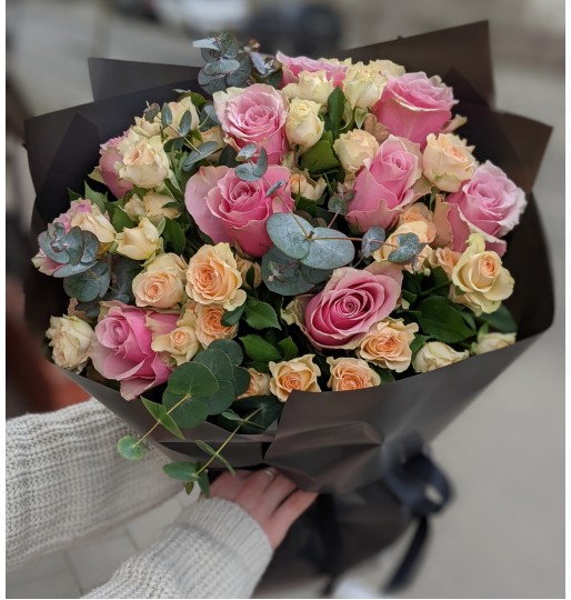 A rose in a black package