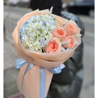 Bouquet with hydrangea and dried flowers